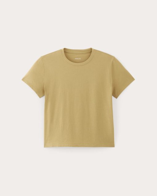 Alternative view of The Box-Cut Tee in Essential Cotton | Golden Oak | No Pocket