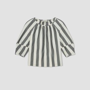 Alternative view of The Poplin Scoop-Neck Top | Bone / Black