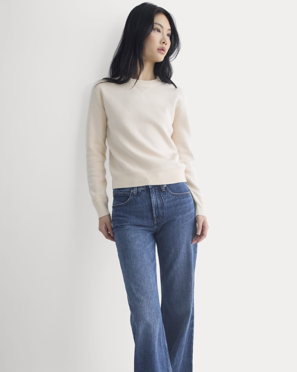 Double Knit Crew in Cotton Merino | Bone/Cream/Sand/Light Camel - Image 5