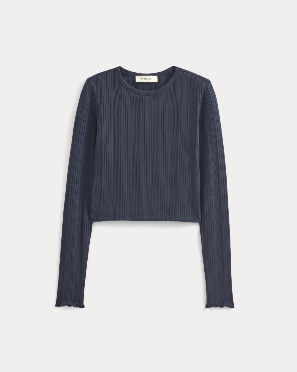 Lounge Rib Cropped Shirt | Navy - Image 2