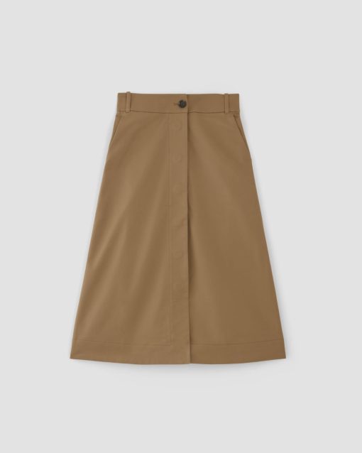 Alternative view of The Structured Cotton A-Line Skirt | Toasted Coconut