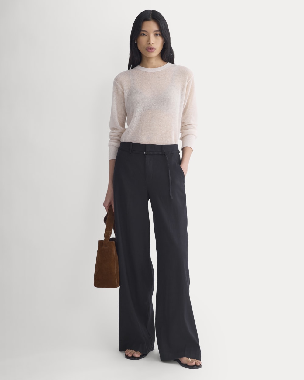 The Air Alpaca™ Relaxed Crew Top | Soft Pink - Image 3