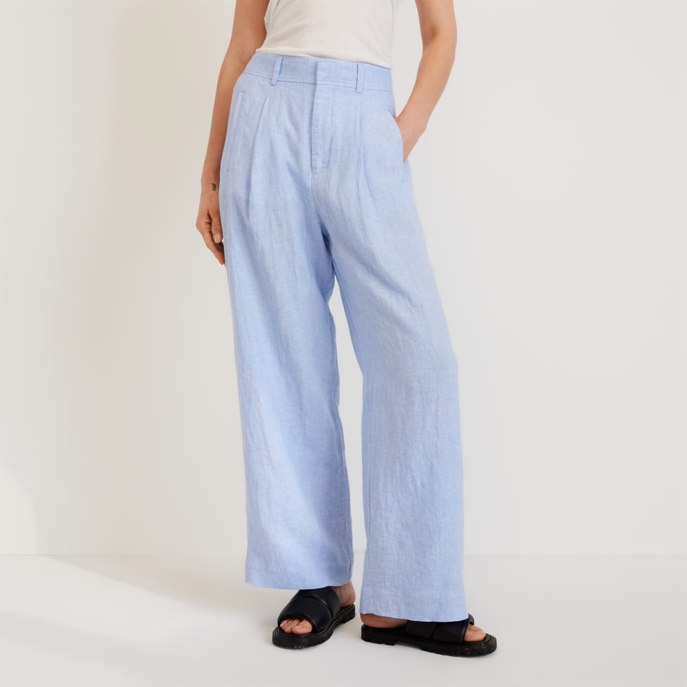 The Linen Way-High® Drape Pant | Light Blue