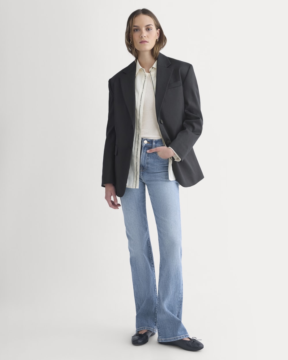 Tailored Drape Blazer | Black - Image 4