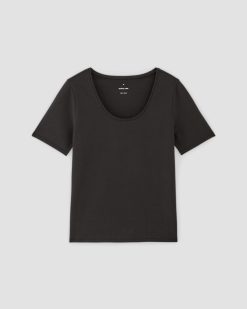 Alternative view of The Form Scoop-Neck Tee | Black