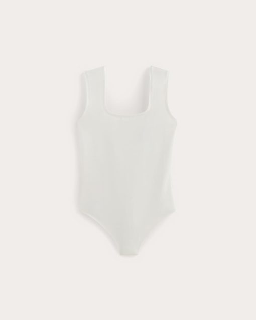 Alternative view of The Form Square-Neck Bodysuit | White