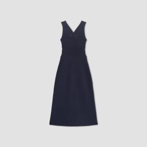 Alternative view of The Ribbed Cotton Cross-Back Dress | Navy