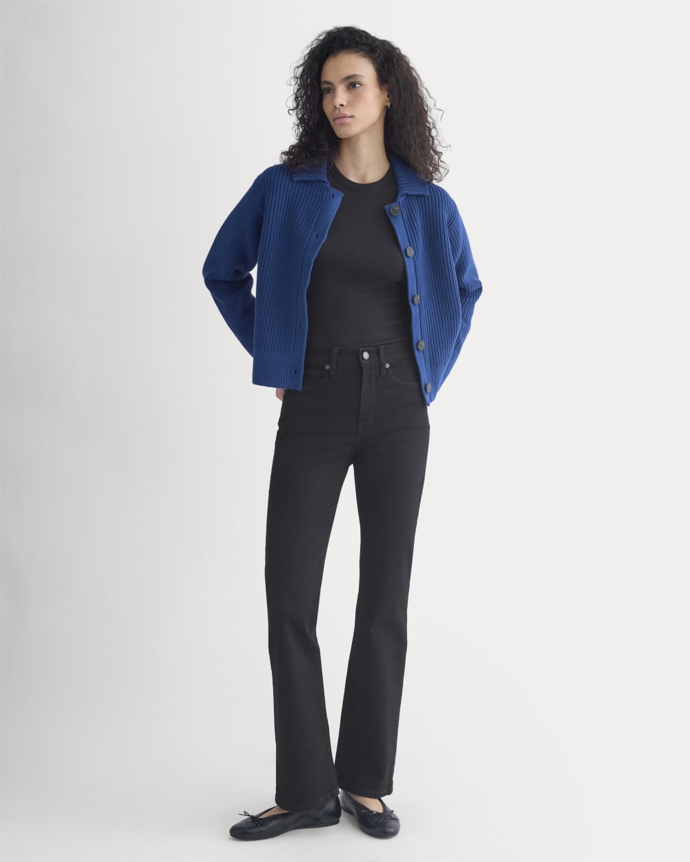 Shrunken Cardigan in Everyday Cotton | Estate Blue - Image 5