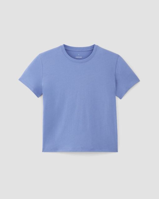 Alternative view of The Box-Cut Tee in Essential Cotton | Blue Opal | No Pocket