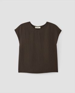 Alternative view of The Mini Jacquard Stripe Top | Cocoa / Black