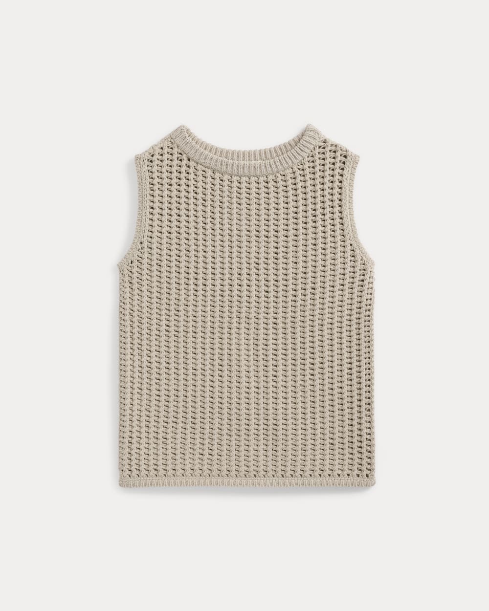Open-Knit Tunic Vest in Elevated Cotton | Peyote - Image 2
