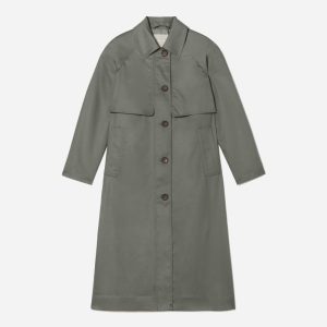 Alternative view of The Long Mac Coat | Pewter Green