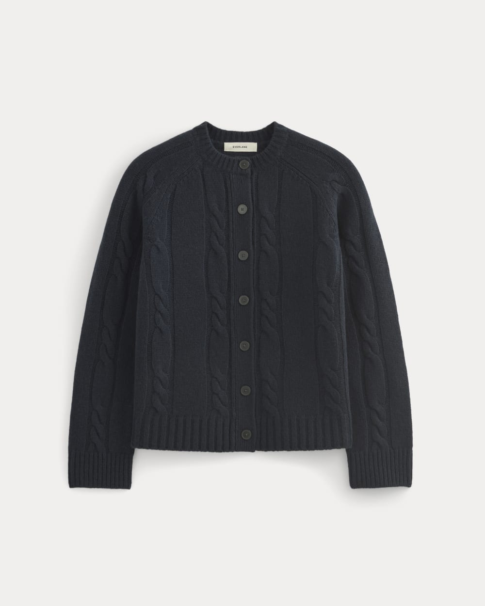Cable Cardigan in Extrafine Luxe Merino | Navy - Image 2