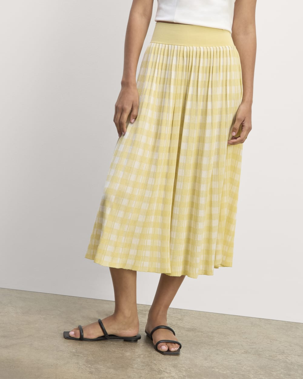 The Pleated Skirt | Bone / Parsnip Gingham - Image 2
