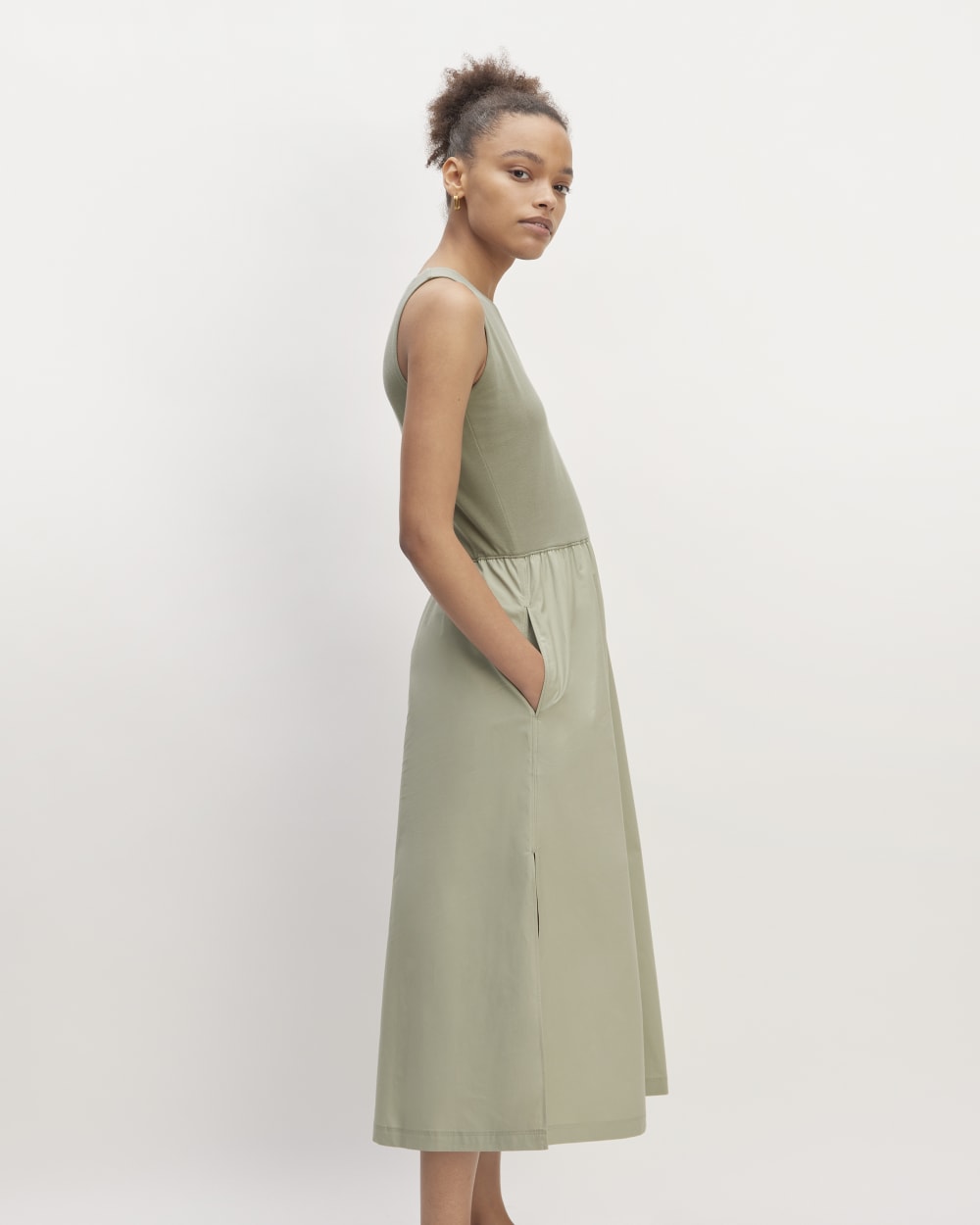 The Supima® High-Neck Riviera Dress | Sage Green - Image 3