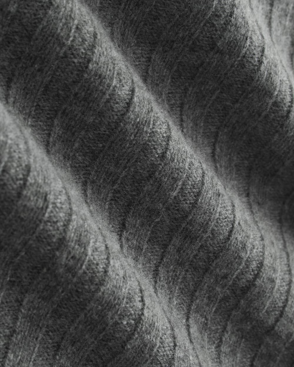 Funnel-Neck Cropped Sweater in Wool Cashmere | Heather Charcoal - Image 6