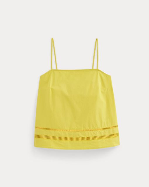 Alternative view of The Lace Trim Tank | High Visibility Yellow