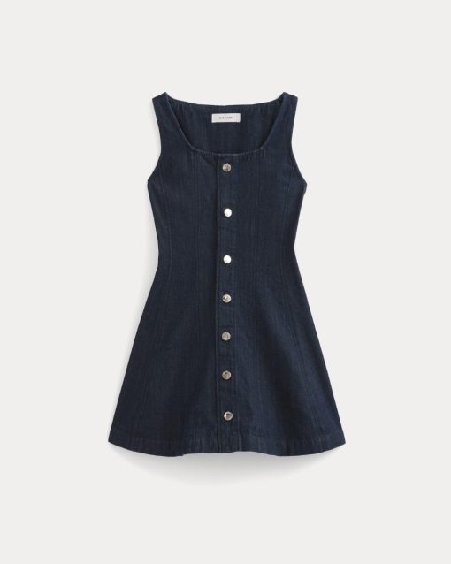 Alternative view of Denim Button-Front Mini Dress | Tungsten Rinse