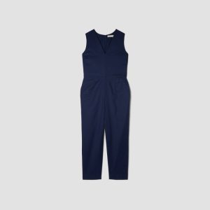Alternative view of The Structured Cotton Jumpsuit | Navy