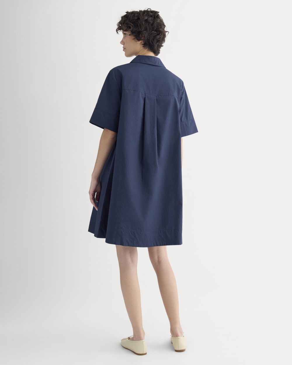 Popover Mini Shirtrdress in Ultrasoft Cotton | Navy - Image 5