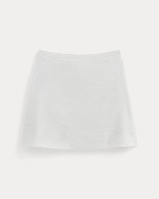 Alternative view of The Mini Skirt in Stretch Linen | White