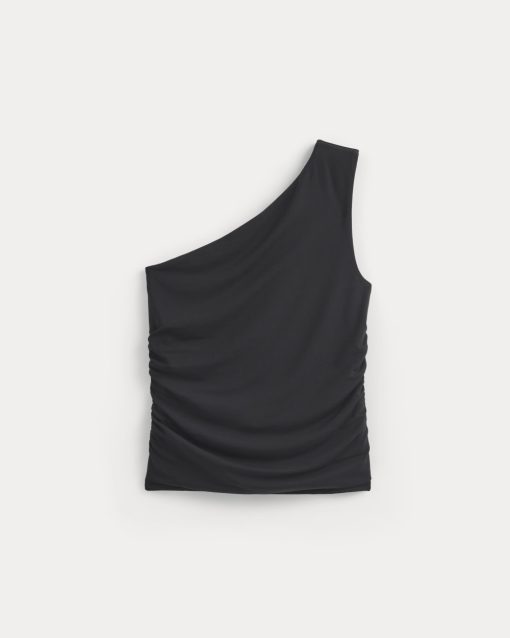 Alternative view of One-Shoulder Top | Black