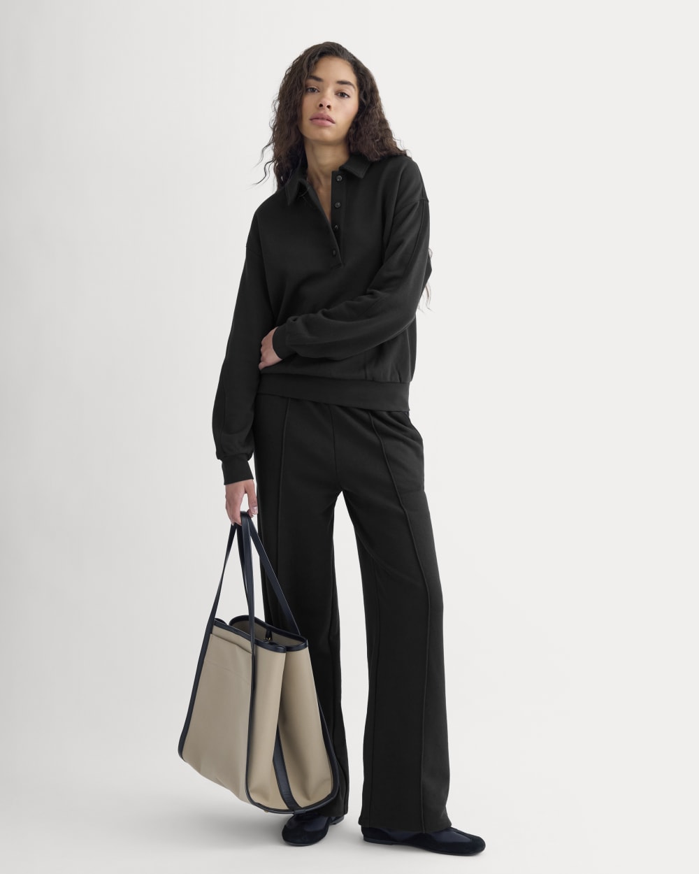 Lightweight Terry Pintuck Sweatpant | Black - Image 3