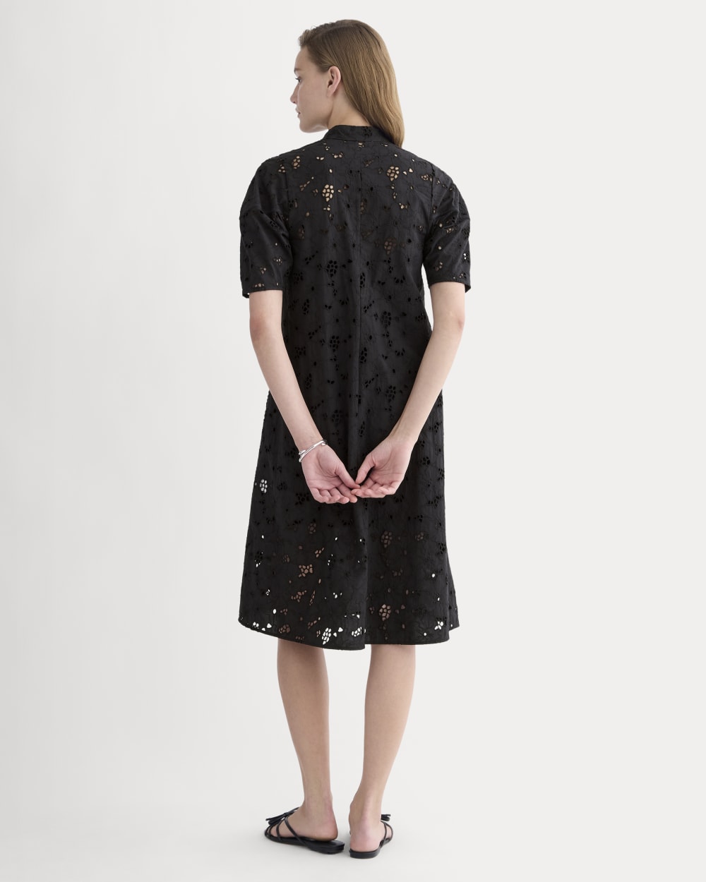 The Eyelet Midi Dress | Black - Image 4