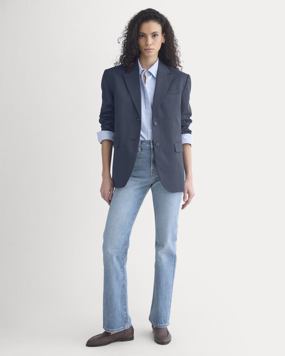Tailored Drape Blazer | Navy - Image 4