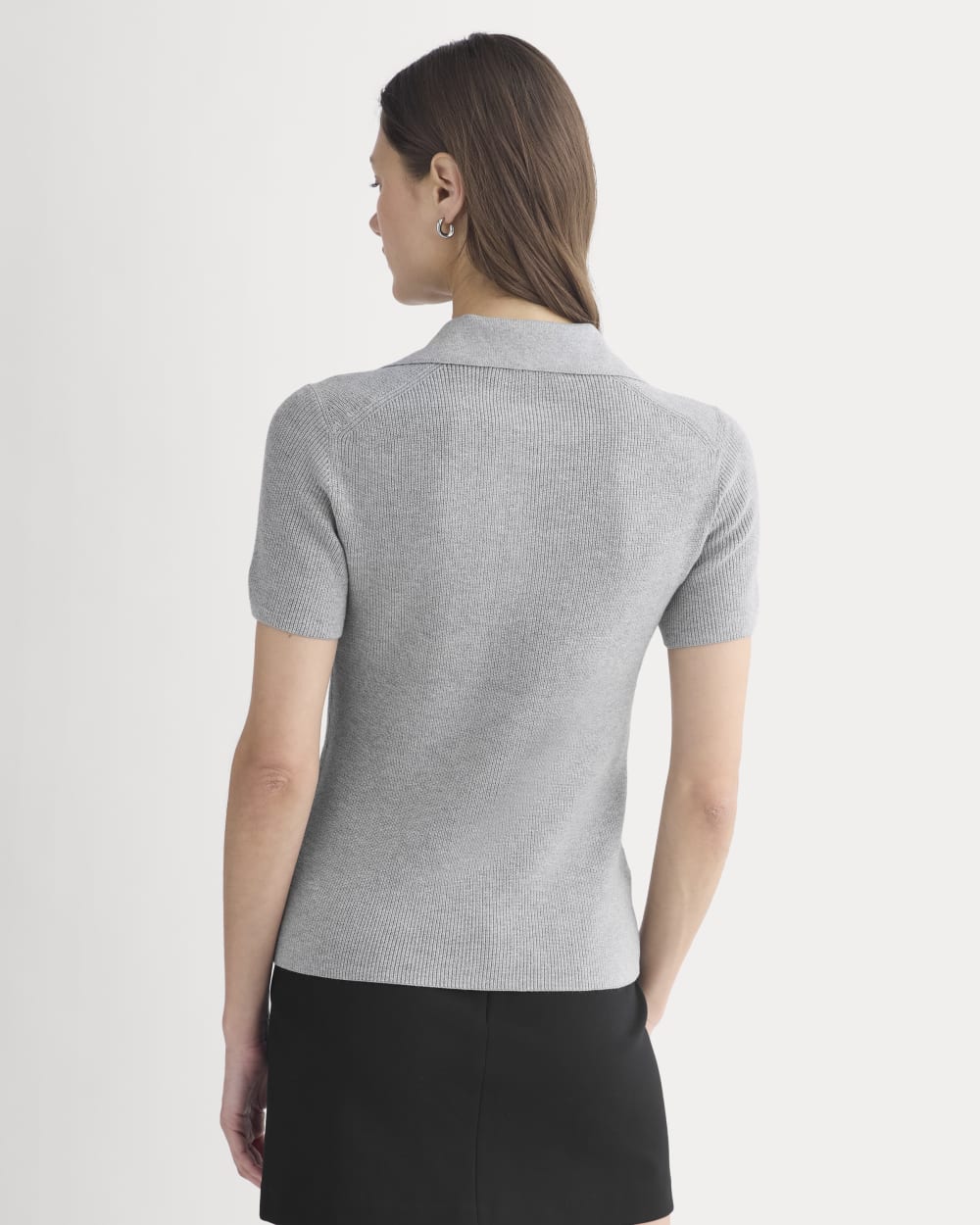 Knit Quarter-Zip Polo | Light Heathered Grey - Image 5