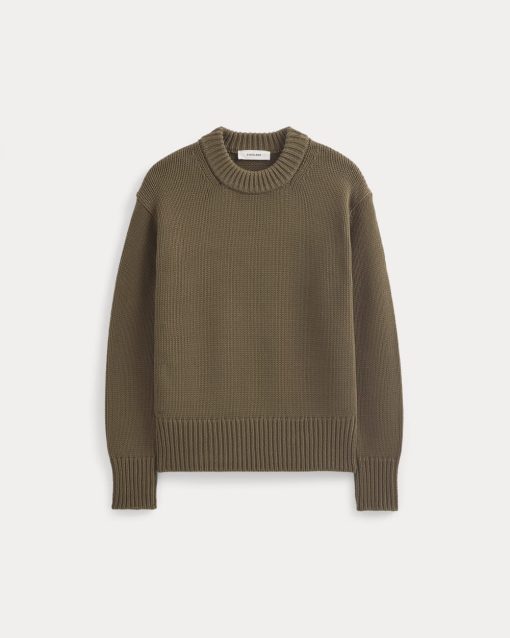 Alternative view of Oversized Cocoon Crew in Elevated Cotton | Beech