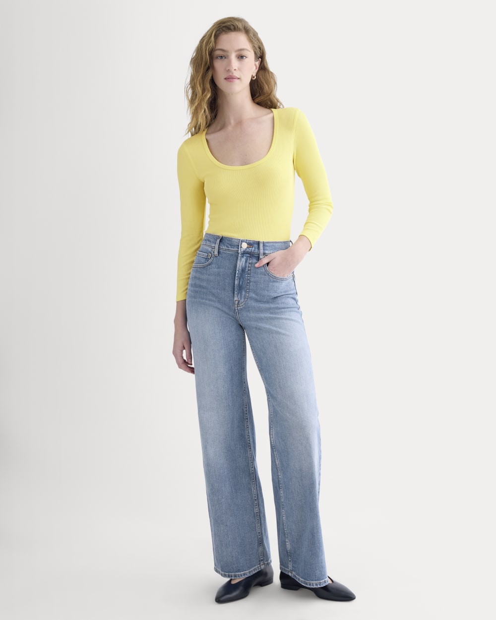 Luxe Rib Deep U-Neck Top | Celandine - Image 3