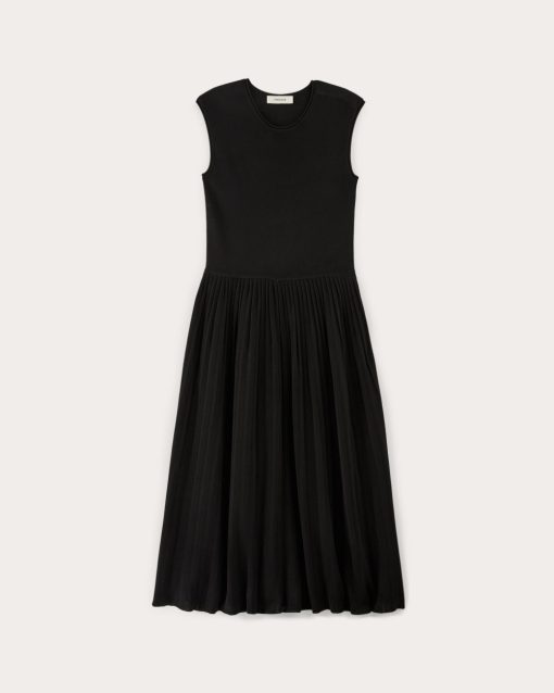 Alternative view of The Knit Pleated Dress | Black