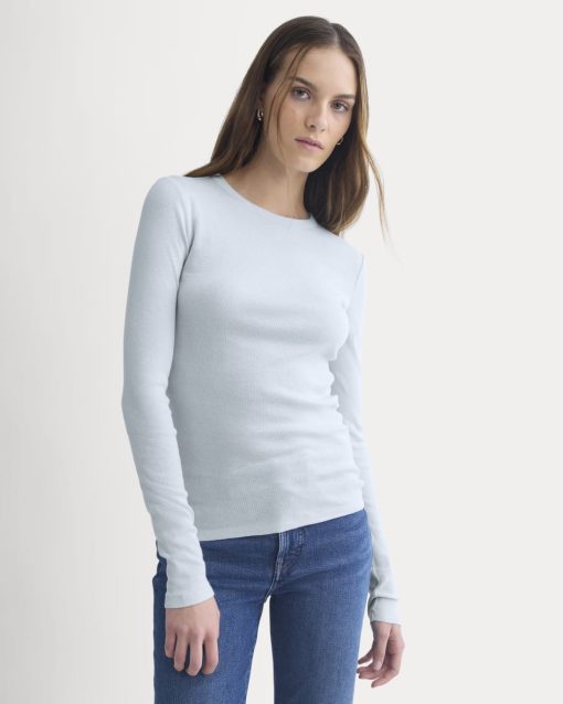 Tissue Long-Sleeve Crew | Skywriting