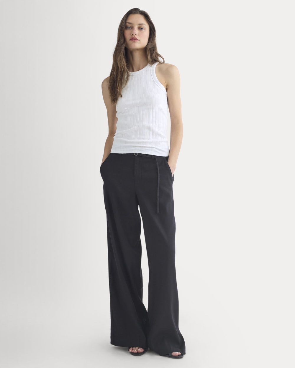 Racerback Tank in Pointelle | White - Image 3
