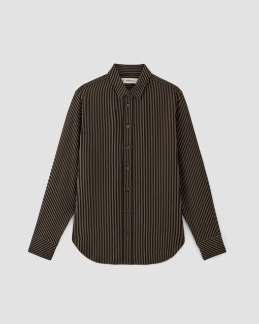 Alternative view of The City Stripe Relaxed Shirt | Cocoa / Black