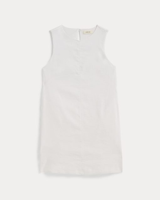 Alternative view of The Shift Dress in Stretch Linen | White