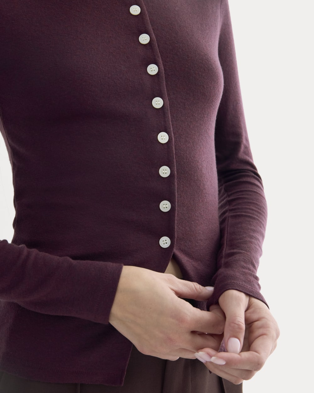 Button-Up Top in Butterluxe | Deep Plum - Image 4