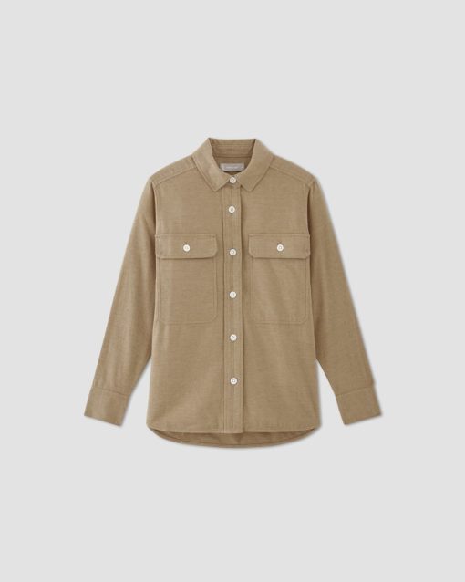 Alternative view of The Classic Cotton Flannel Shirt | Heathered Dark Khaki