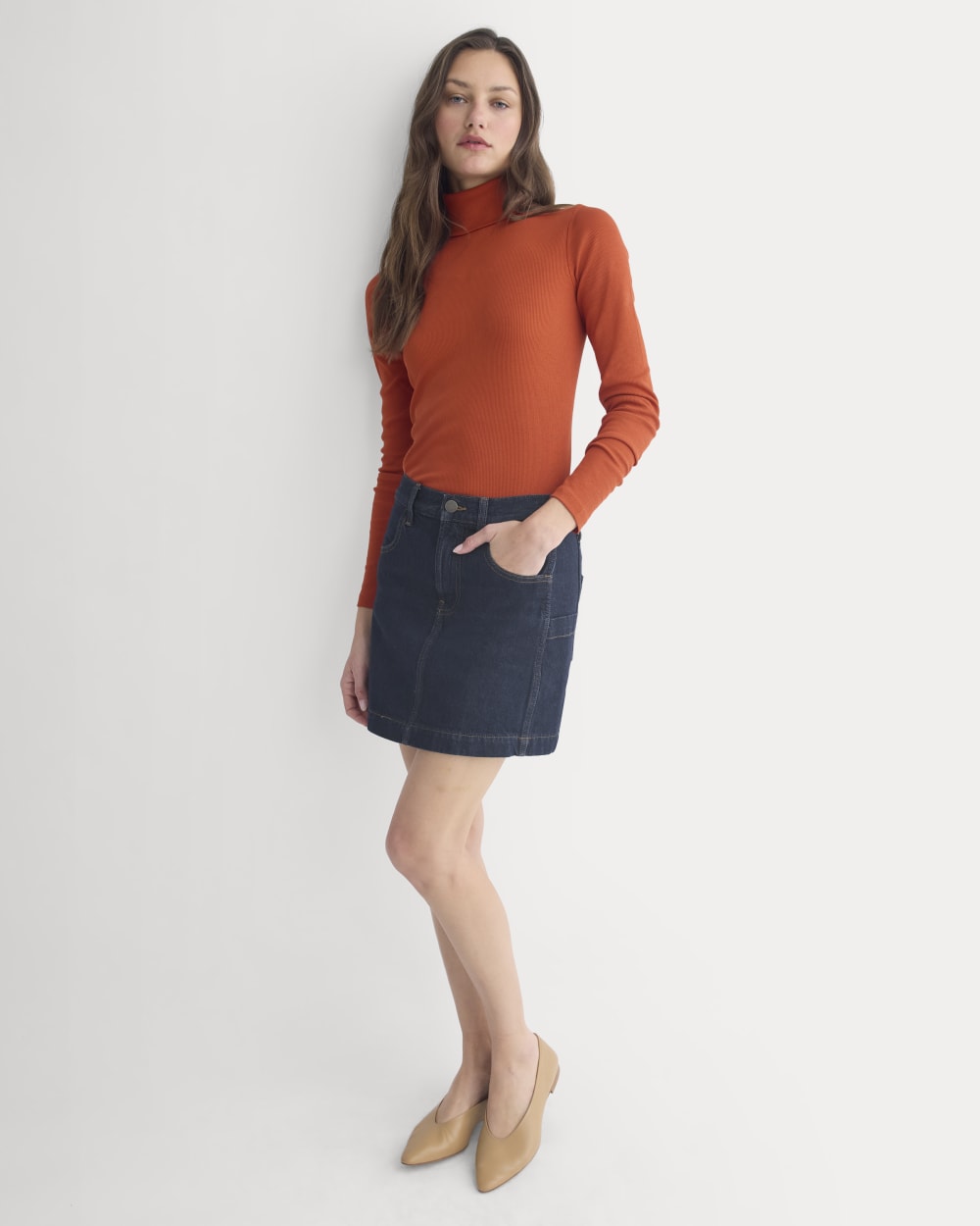 The Luxe Rib Turtleneck | Rust - Image 4