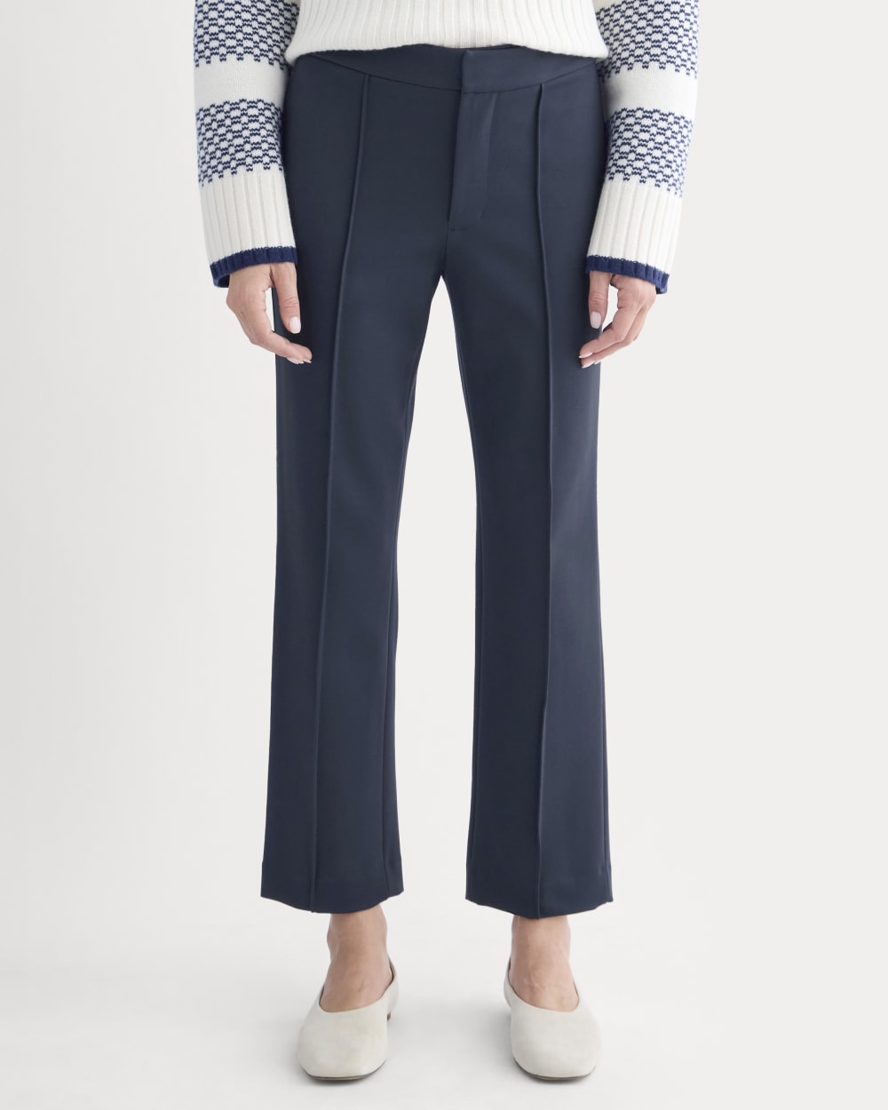 Slim Trouser in Ponte | Deep Navy - Image 3