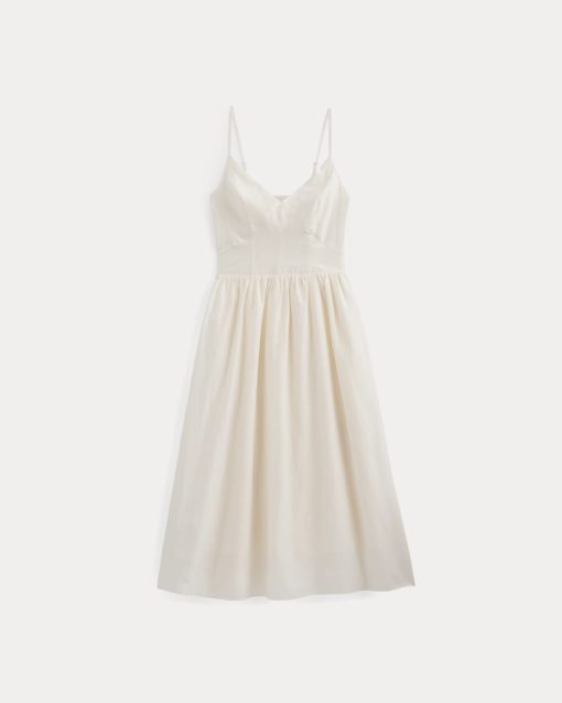 Alternative view of Midi Dress in Cotton Silk Voile | Bone
