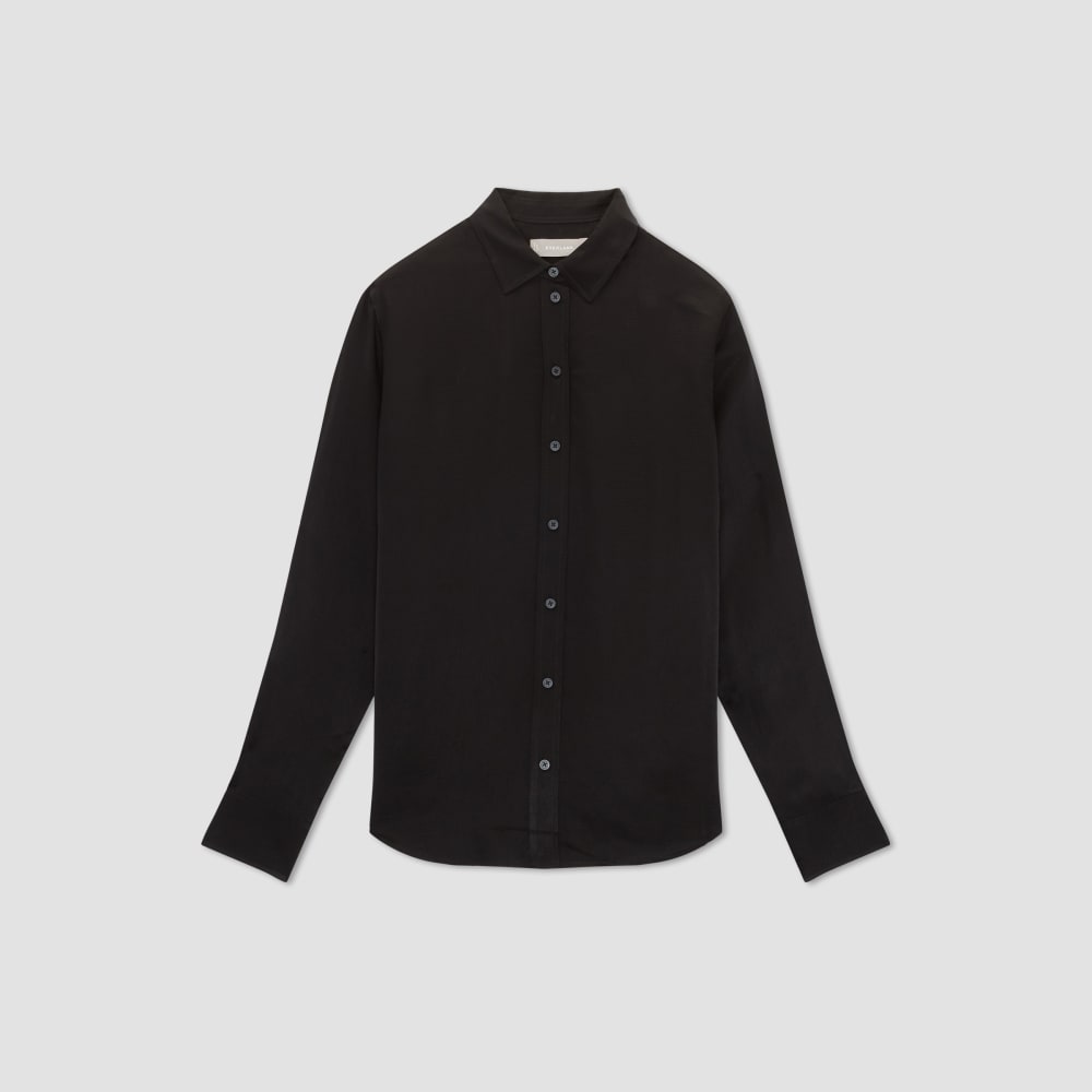 The Satin Relaxed Shirt | Black - Image 2