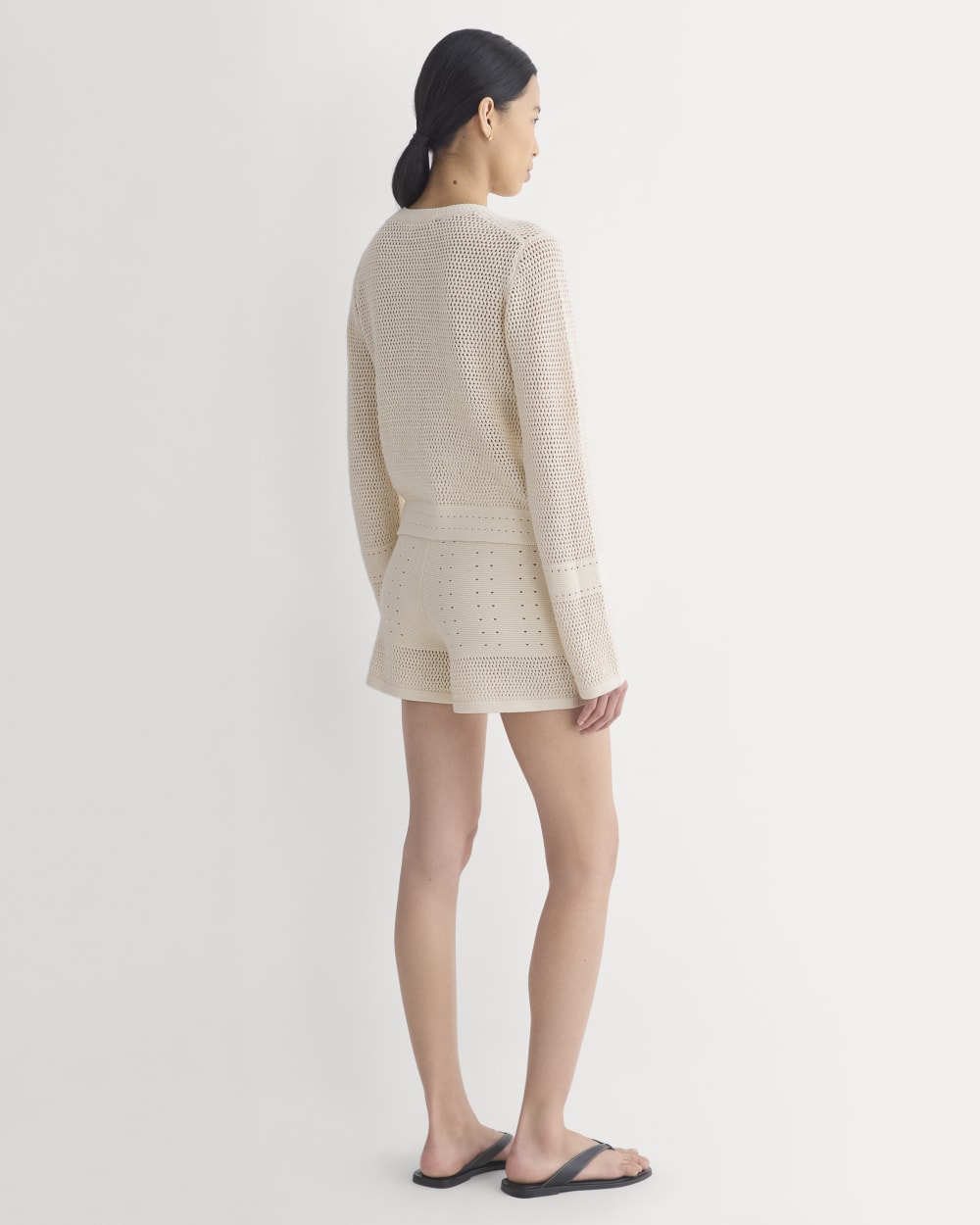 Open Knit Long-Sleeve Crew in Everyday Cotton | Canvas - Image 5