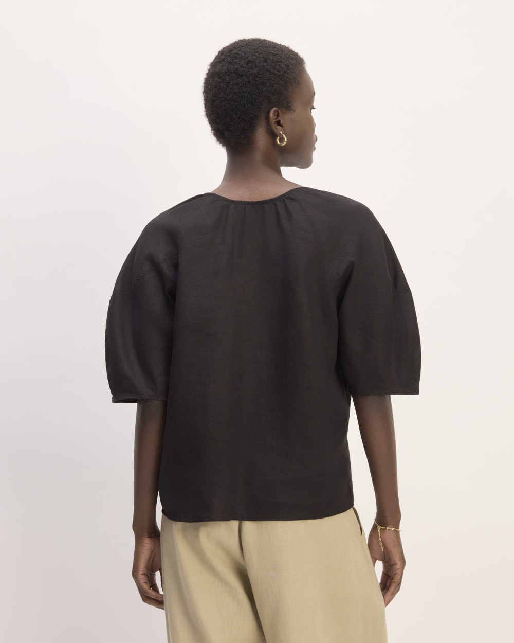 The Scoop Top in Linen | Black - Image 6
