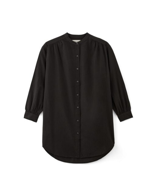Alternative view of The Gauze Oversized Shirt | Black