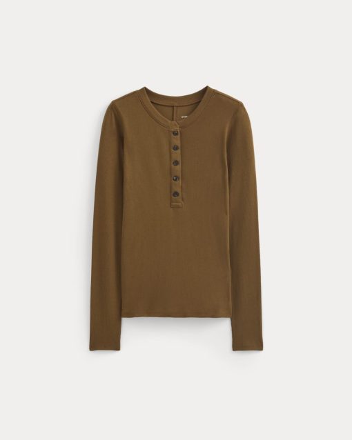 Alternative view of The Luxe Rib Henley | Toffee