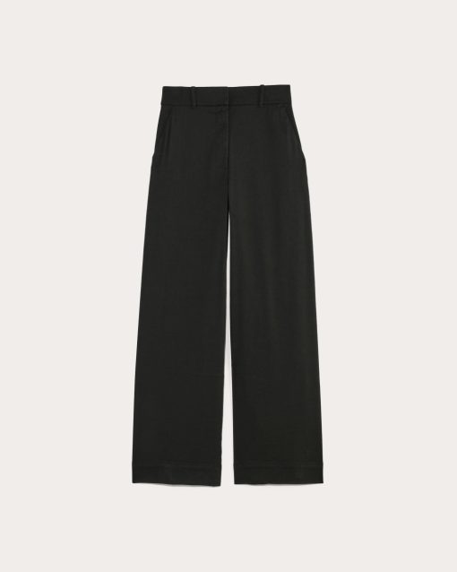 Alternative view of The Wide-Leg Pant in Stretch Linen | Black