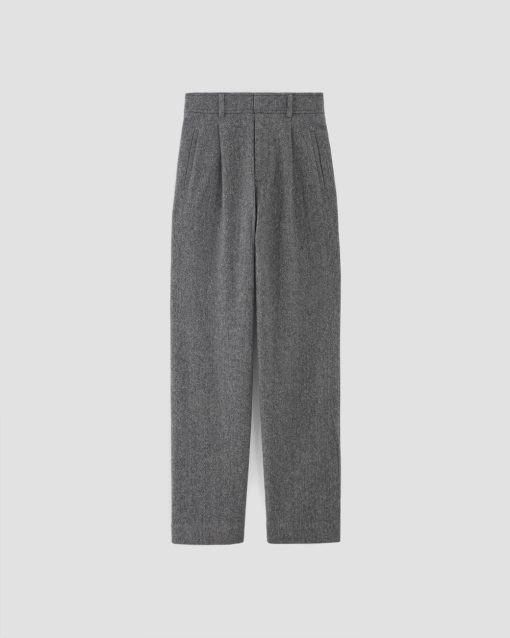 Alternative view of The ReWool® Way-High Drape Pant | Grey Herringbone