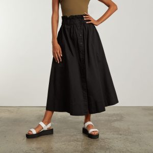 Alternative view of The Easy Button-Front Skirt | Black